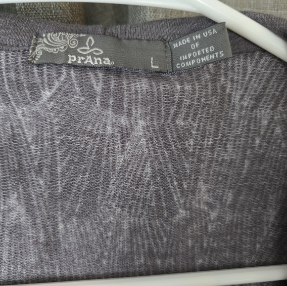 Prana Hooded Open Wrap Cardigan Women M Gray Long Sleeves Organic Cotton Blend - Picture 4 of 5